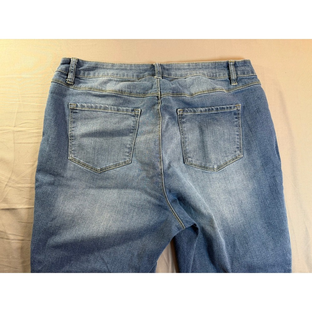 D.jeans Womens 16W Skinny Jeans Medium Wash Blue Stretch Denim